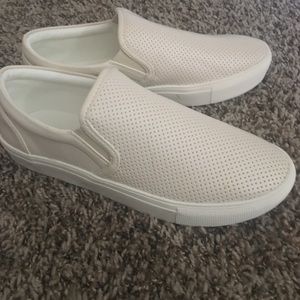 White slide on shoe